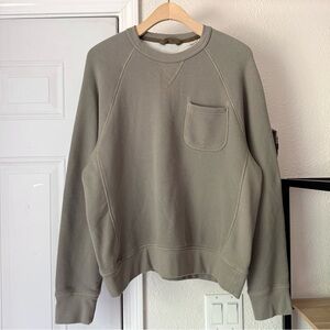 FIELDWORTH grey cotton terry knit crew neck raglan‎ boxy pullover sweater